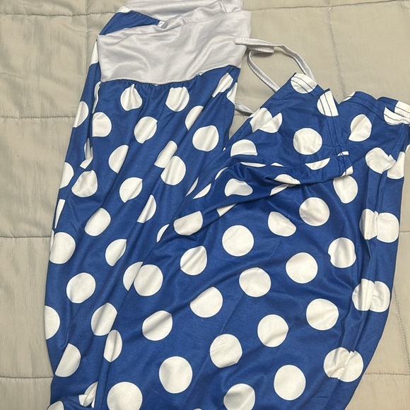 Blue Polka Dot Lounge Pants Wide Leg NWOT - Picture 5 of 5